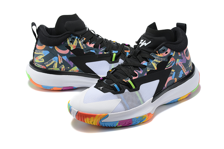 2021 Jordan Zion 1 White Black Colorful - Click Image to Close